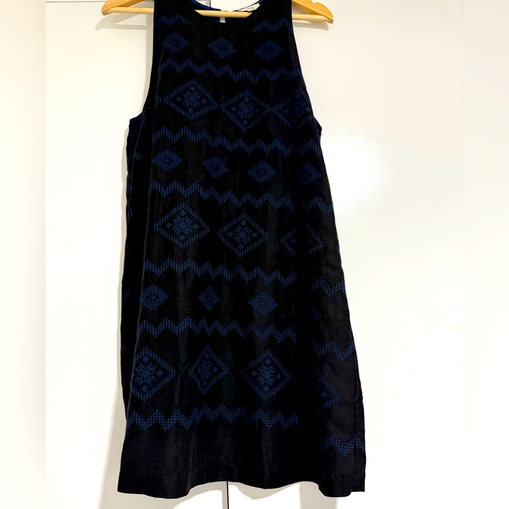 Wilfred Black and Blue Textured/Embroiderer Dress